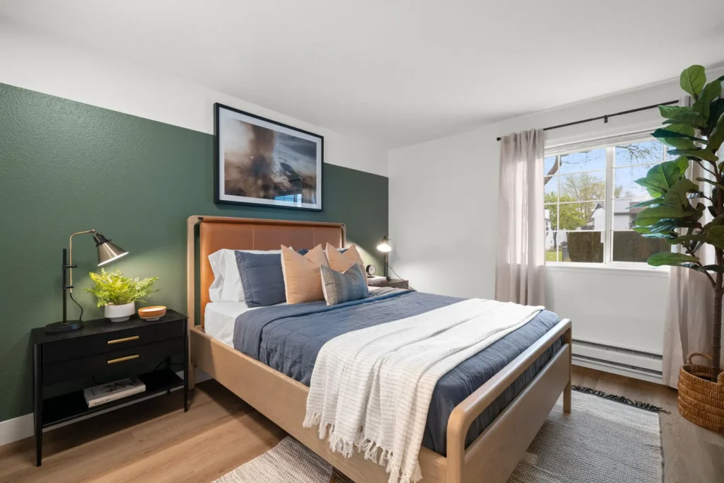 Luxury bedroom at Sedona at Bridgecreek Vancouver, Washington apartments